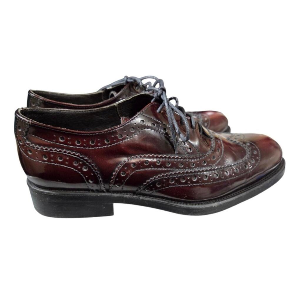 Boemos Burgundy -Brown Patent Leather Brogues- Size 37/7